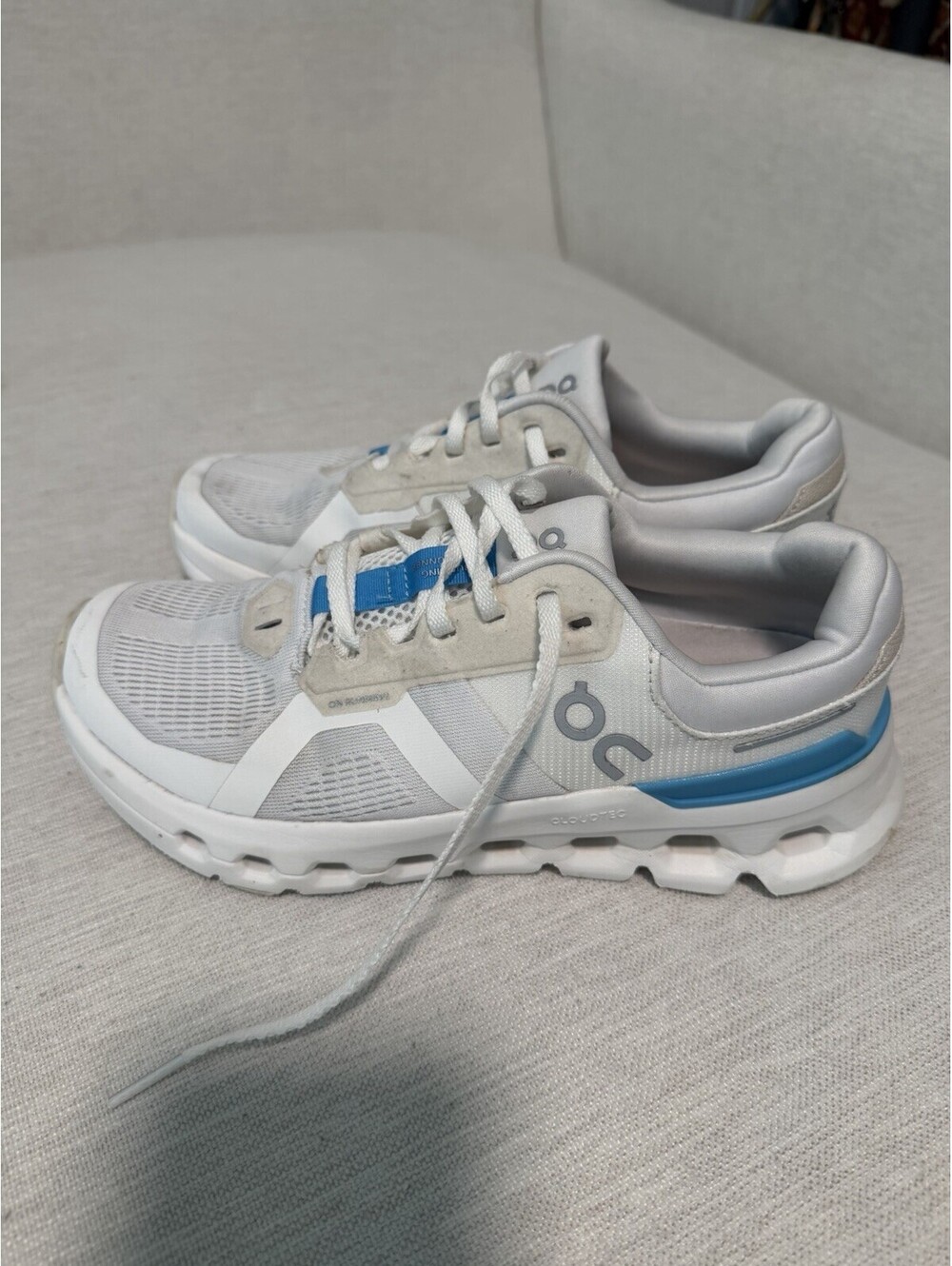 On Cloudrunner 2 Sneakers in White/Horizon Women's Running Shoes Size 7.5